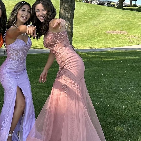 Cute Mauve Pink Prom Dress - Picture 4 of 4